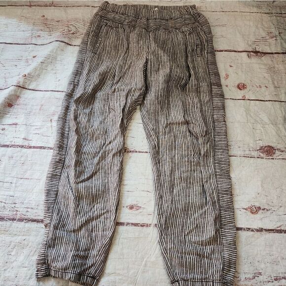 Anthropologie Hei Hei Francois Linen Striped Crop Pants Size XS - Picture 2 of 6
